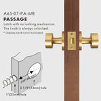 Round Solid Brass Door Knob Set, US Standard
