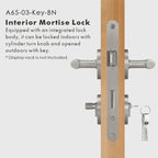 Linear Knurled Solid Brass Door Lever Set, US Standard