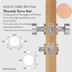 Round Solid Brass Door Knob Set, European Mortise