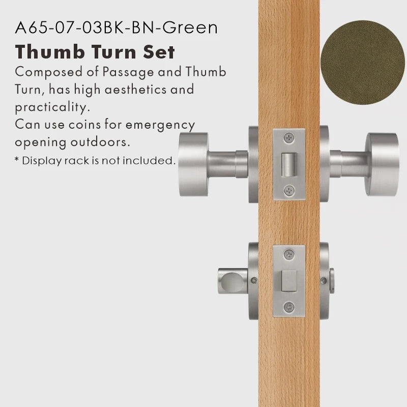 Round Solid Brass Door Knob Set, US Standard