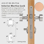 Round Solid Brass Door Knob Set, European Mortise