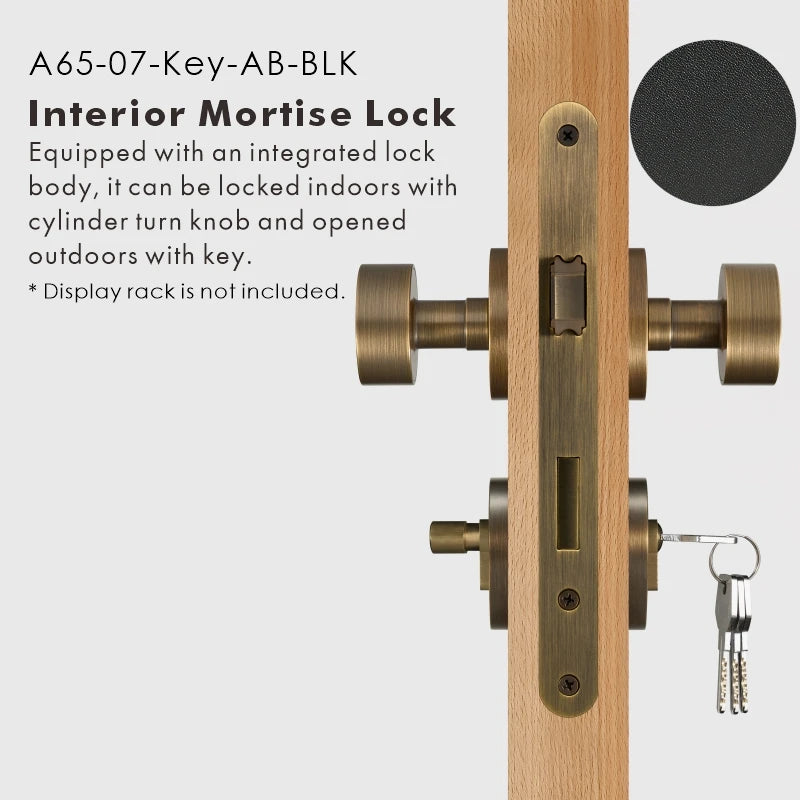 Round Solid Brass Door Knob Set, US Standard