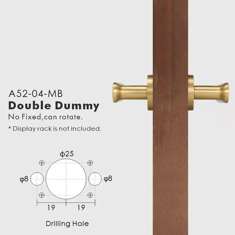 Flat Solid Brass Door Lever Set, European Mortise