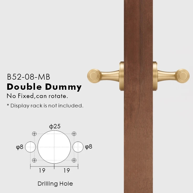 Classic Bar Solid Brass Door Lever Set, European Mortise