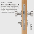 Round Solid Brass Door Knob Set, US Standard
