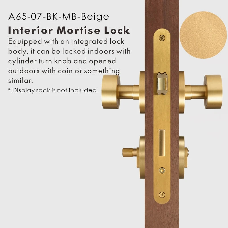 Round Solid Brass Door Knob Set, US Standard