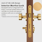 Round Solid Brass Door Knob Set, US Standard