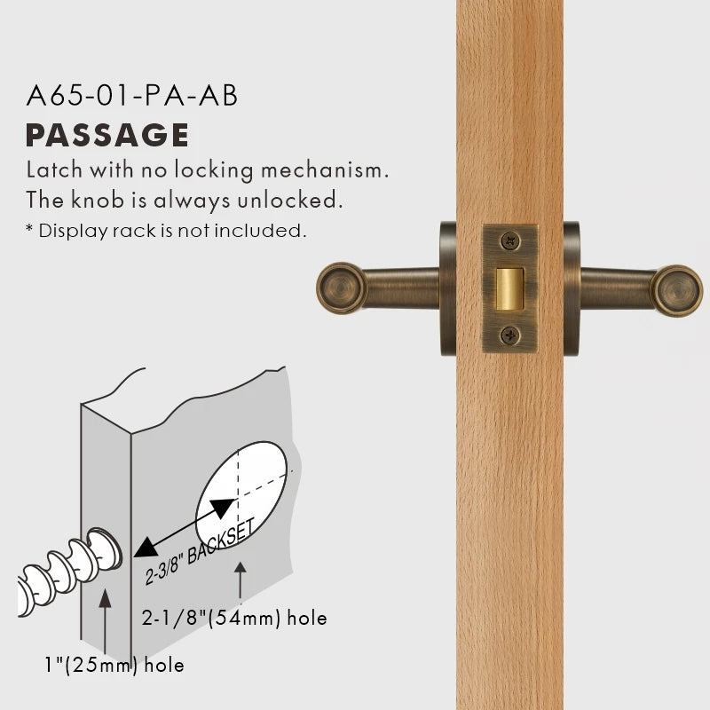 Cross Knurled Solid Brass Door Lever Set, US Standard
