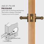 Cross Knurled Solid Brass Door Lever Set, US Standard
