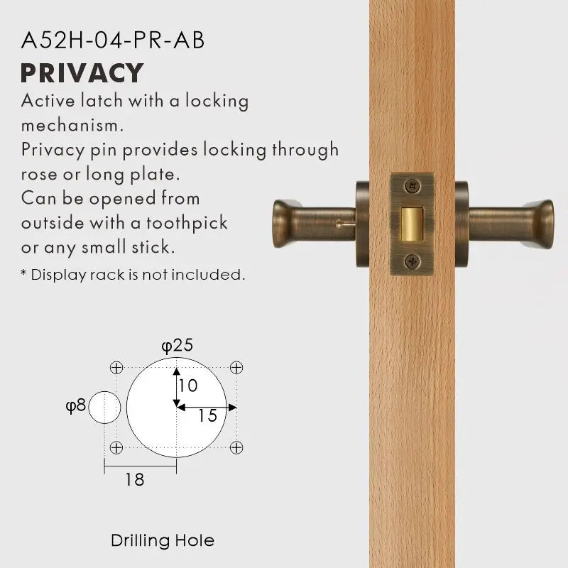 Flat Solid Brass Door Lever Set, European Mortise