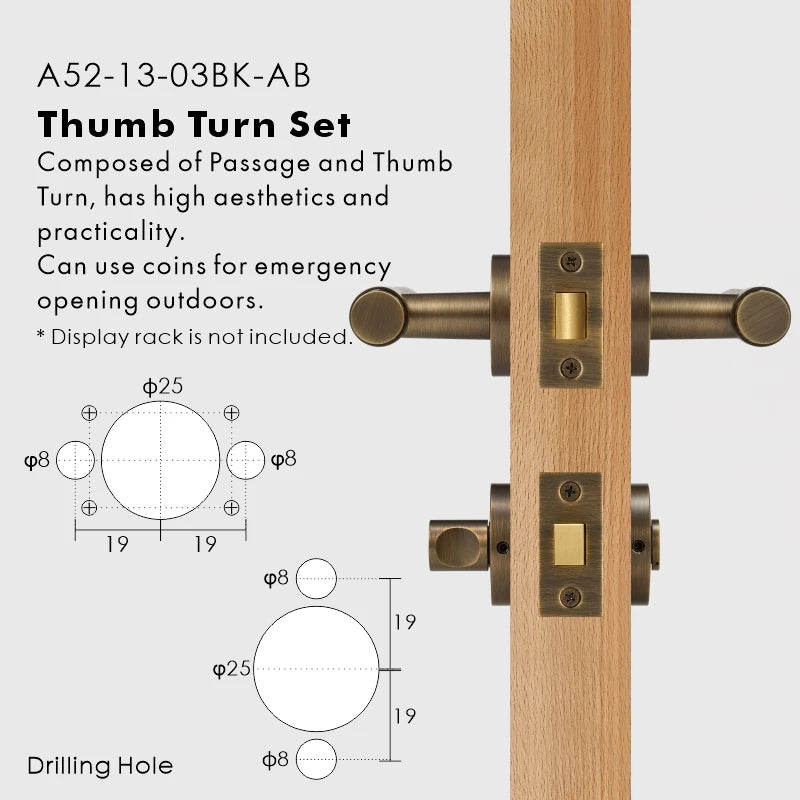 Hand Hammered Solid Brass Door Lever Set, European Mortise