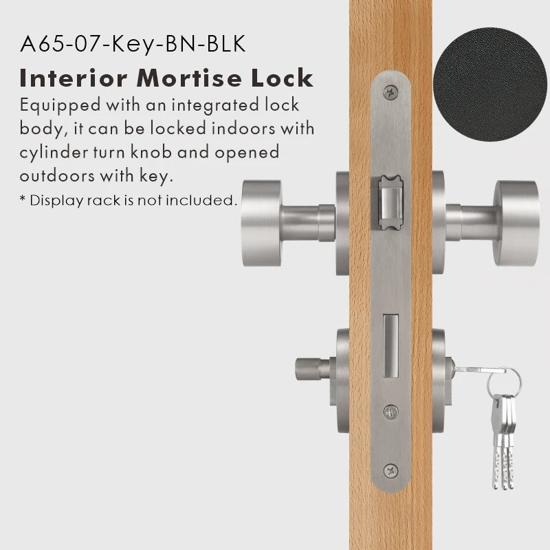 Round Solid Brass Door Knob Set, US Standard