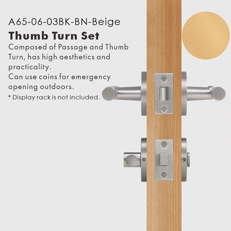 Leather Wrapped Solid Brass Door Lever Set, US Standard