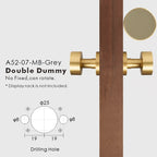 Round Solid Brass Door Knob Set, European Mortise