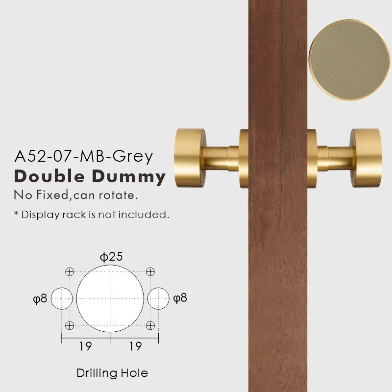 Round Solid Brass Door Knob Set, European Mortise