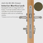 Leather Wrapped Solid Brass Door Lever Set, US Standard