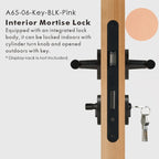 Leather Wrapped Solid Brass Door Lever Set, US Standard