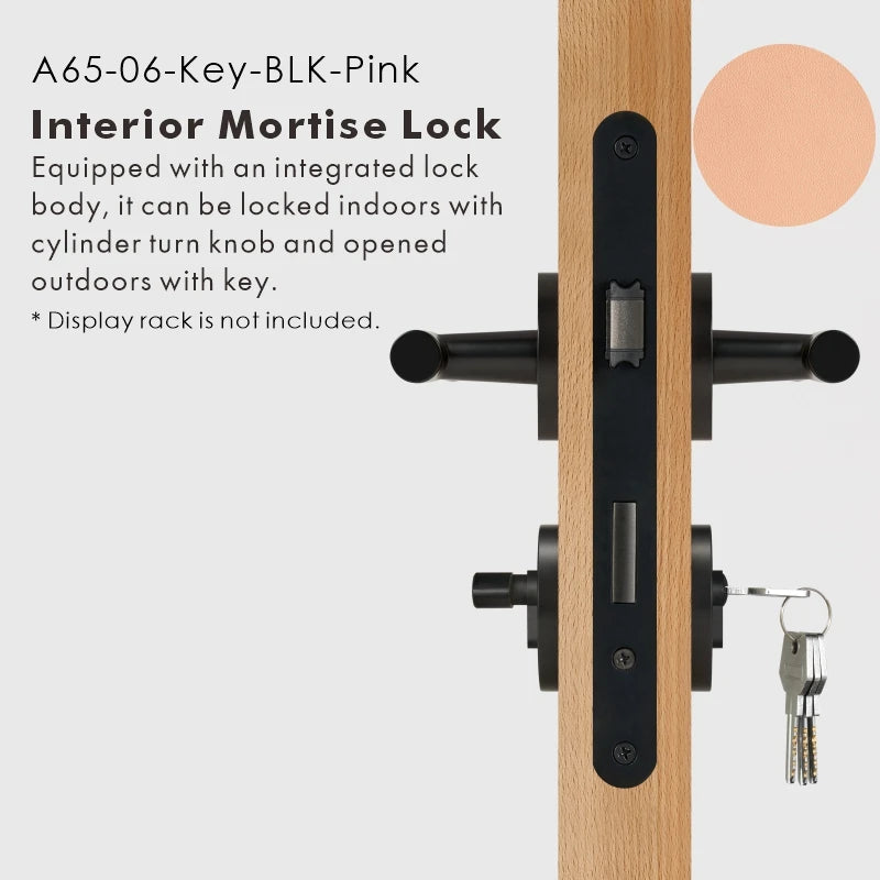 Leather Wrapped Solid Brass Door Lever Set, US Standard
