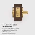 Diamond Knurled Solid Brass Privacy Thumb Turn, US Standard
