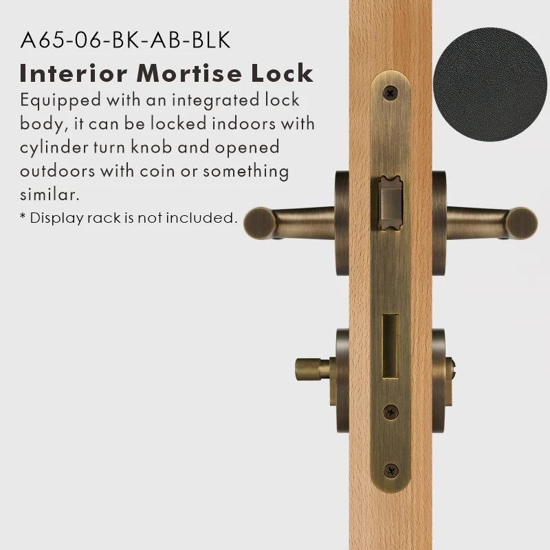 Leather Wrapped Solid Brass Door Lever Set, US Standard