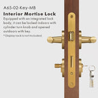 Diamond Knurled Solid Brass Door Lever Set, US Standard