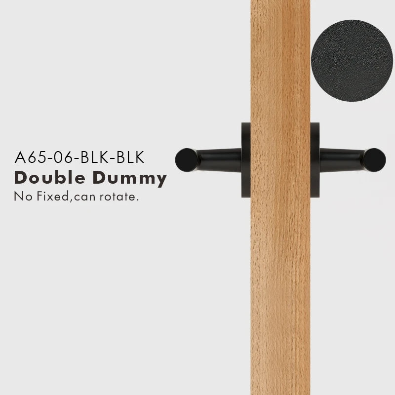 Leather Wrapped Solid Brass Door Lever Set, US Standard