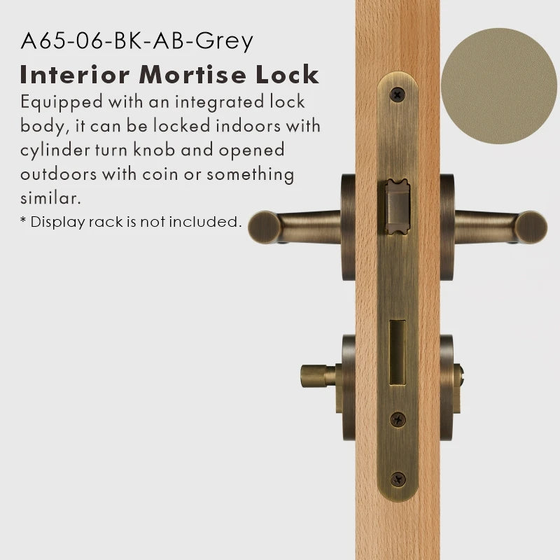Leather Wrapped Solid Brass Door Lever Set, US Standard