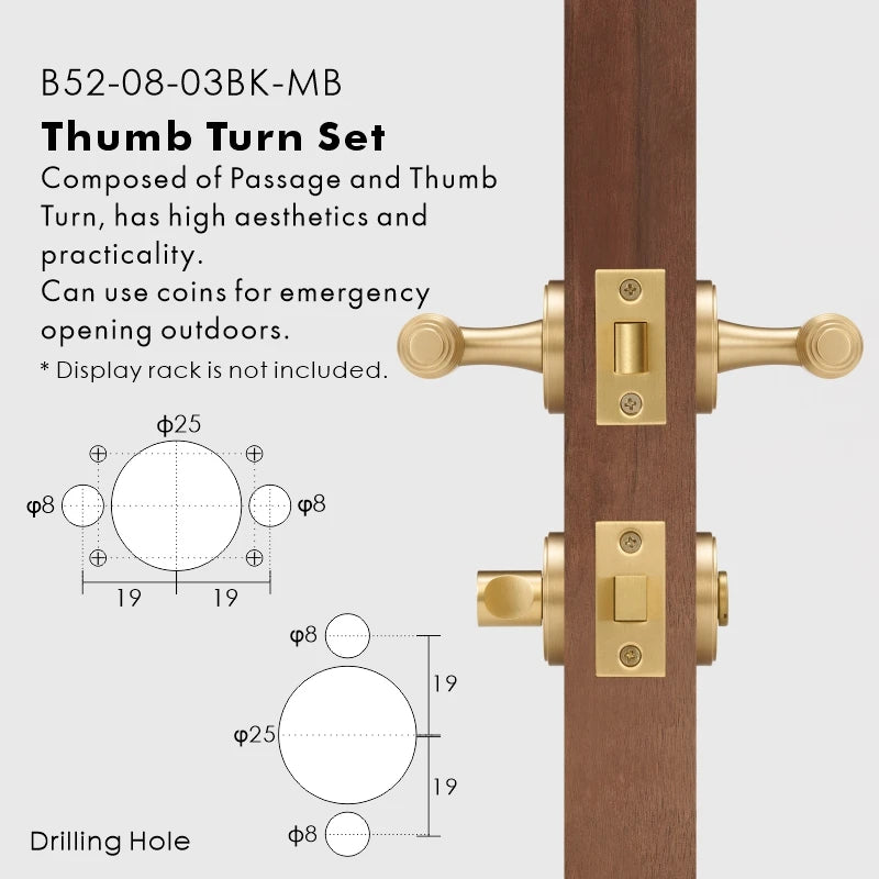 Classic Bar Solid Brass Door Lever Set, European Mortise