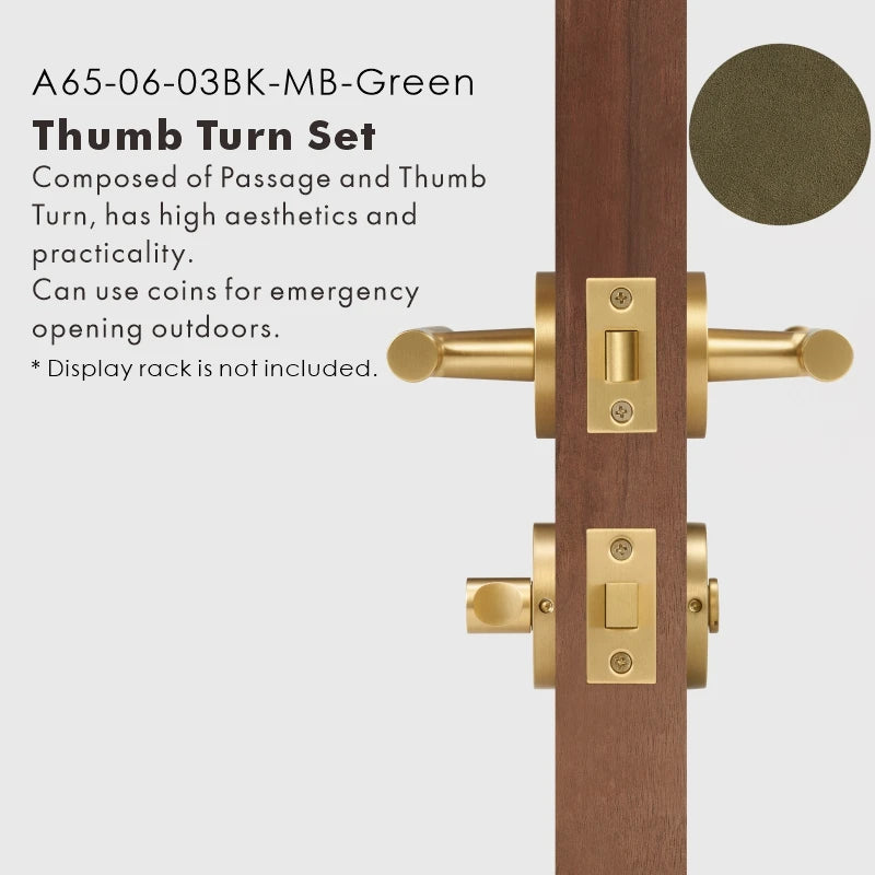 Leather Wrapped Solid Brass Door Lever Set, US Standard