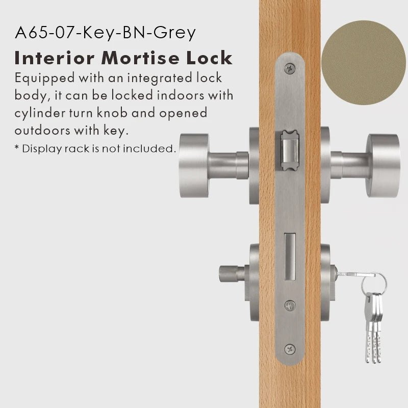 Round Solid Brass Door Knob Set, US Standard
