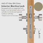 Round Solid Brass Door Knob Set, US Standard