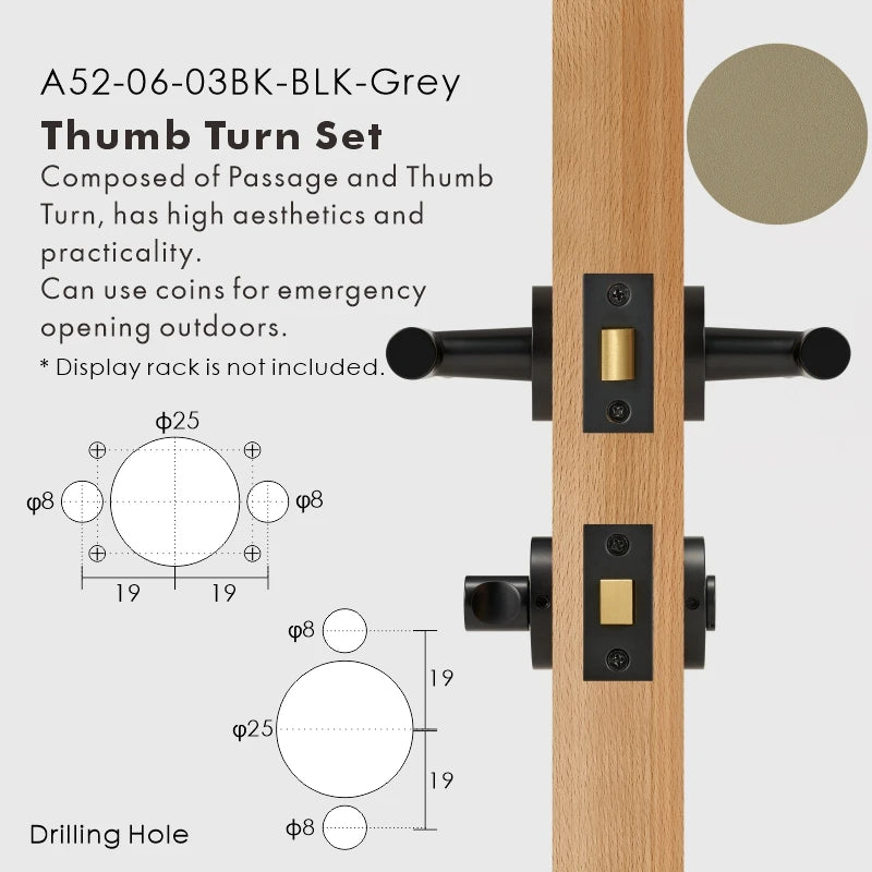 Leather Wrapped Solid Brass Door Lever Set, European Mortise