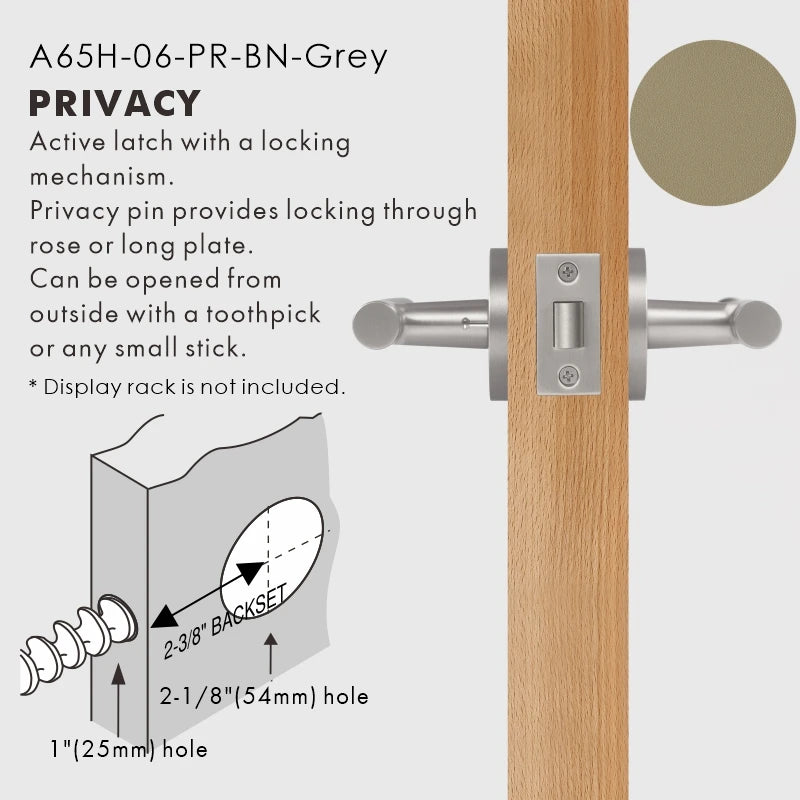 Leather Wrapped Solid Brass Door Lever Set, US Standard