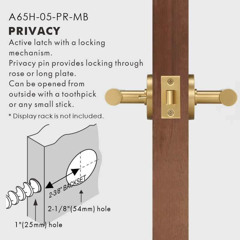 Plain Minimalist Solid Brass Door Lever Set, US Standard