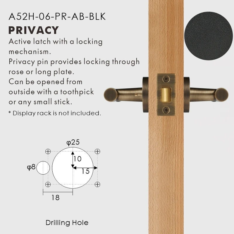 Leather Wrapped Solid Brass Door Lever Set, European Mortise