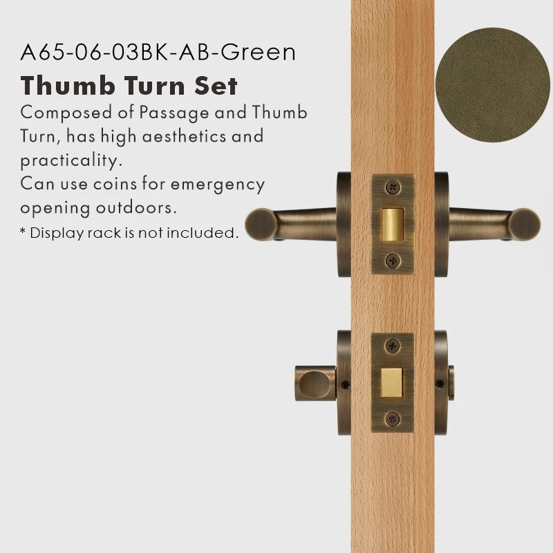 Leather Wrapped Solid Brass Door Lever Set, US Standard