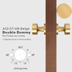 Round Solid Brass Door Knob Set, European Mortise