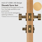 Round Solid Brass Door Knob Set, US Standard