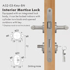 Linear Knurled Solid Brass Door Lever Set, European Mortise
