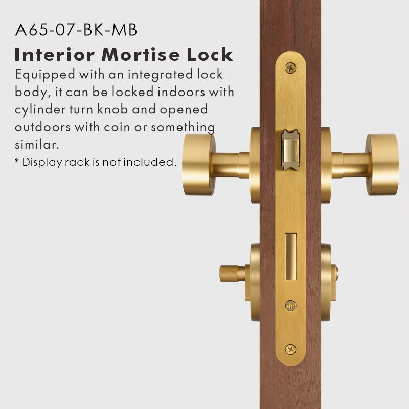 Round Solid Brass Door Knob Set, US Standard