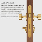 Round Solid Brass Door Knob Set, US Standard
