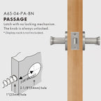 Flat Solid Brass Door Lever Set, US Standard