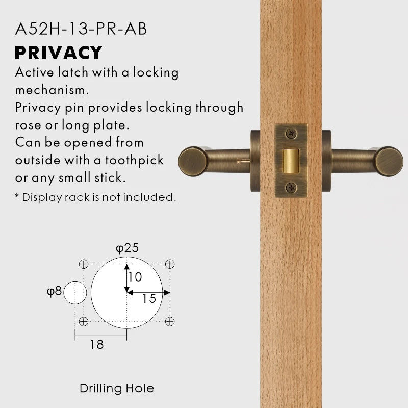 Hand Hammered Solid Brass Door Lever Set, European Mortise