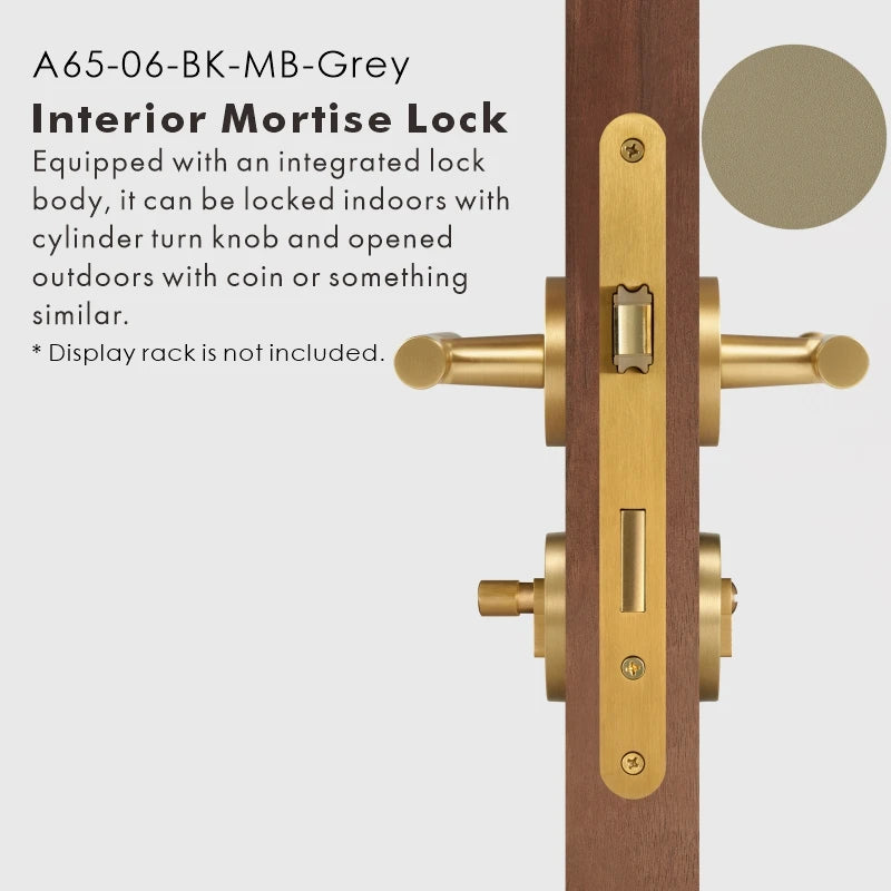 Leather Wrapped Solid Brass Door Lever Set, US Standard