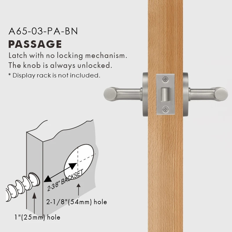Linear Knurled Solid Brass Door Lever Set, US Standard