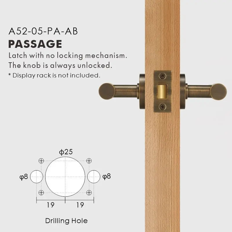 Plain Minimalist Solid Brass Door Lever Set, European Mortise