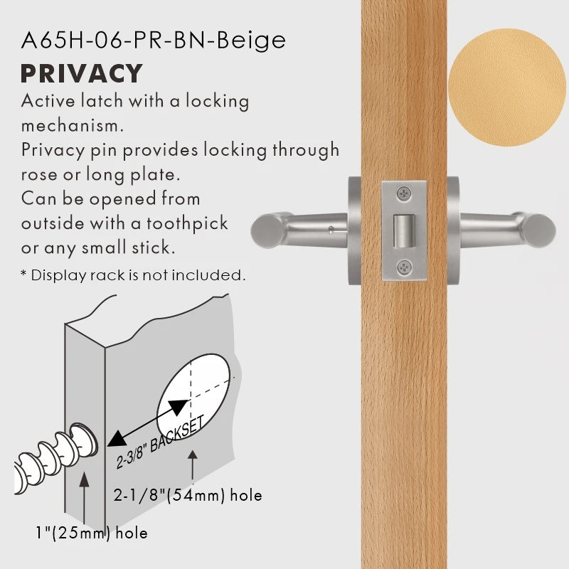 Leather Wrapped Solid Brass Door Lever Set, US Standard