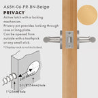 Leather Wrapped Solid Brass Door Lever Set, US Standard