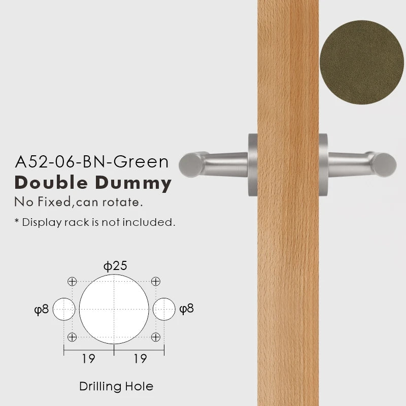 Leather Wrapped Solid Brass Door Lever Set, European Mortise