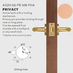 Leather Wrapped Solid Brass Door Lever Set, European Mortise